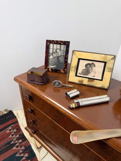 Vintage Italian Leather and Gilt Aluminum Cigarette Dispenser Box, Adnet Style