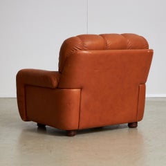 Fauteuil italien vintage en cuir des années 1970