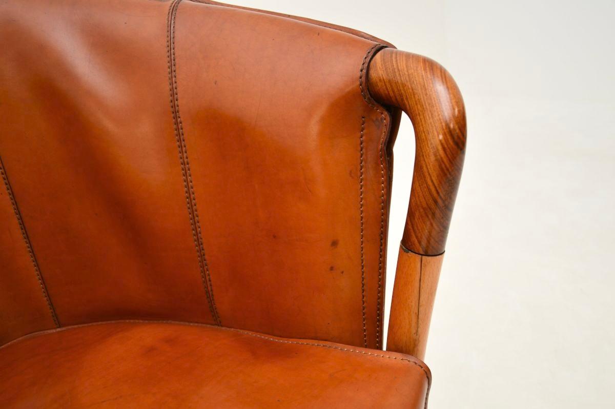 Vintage Italian Leather Armchair by Georgetti Progetti For Sale 6