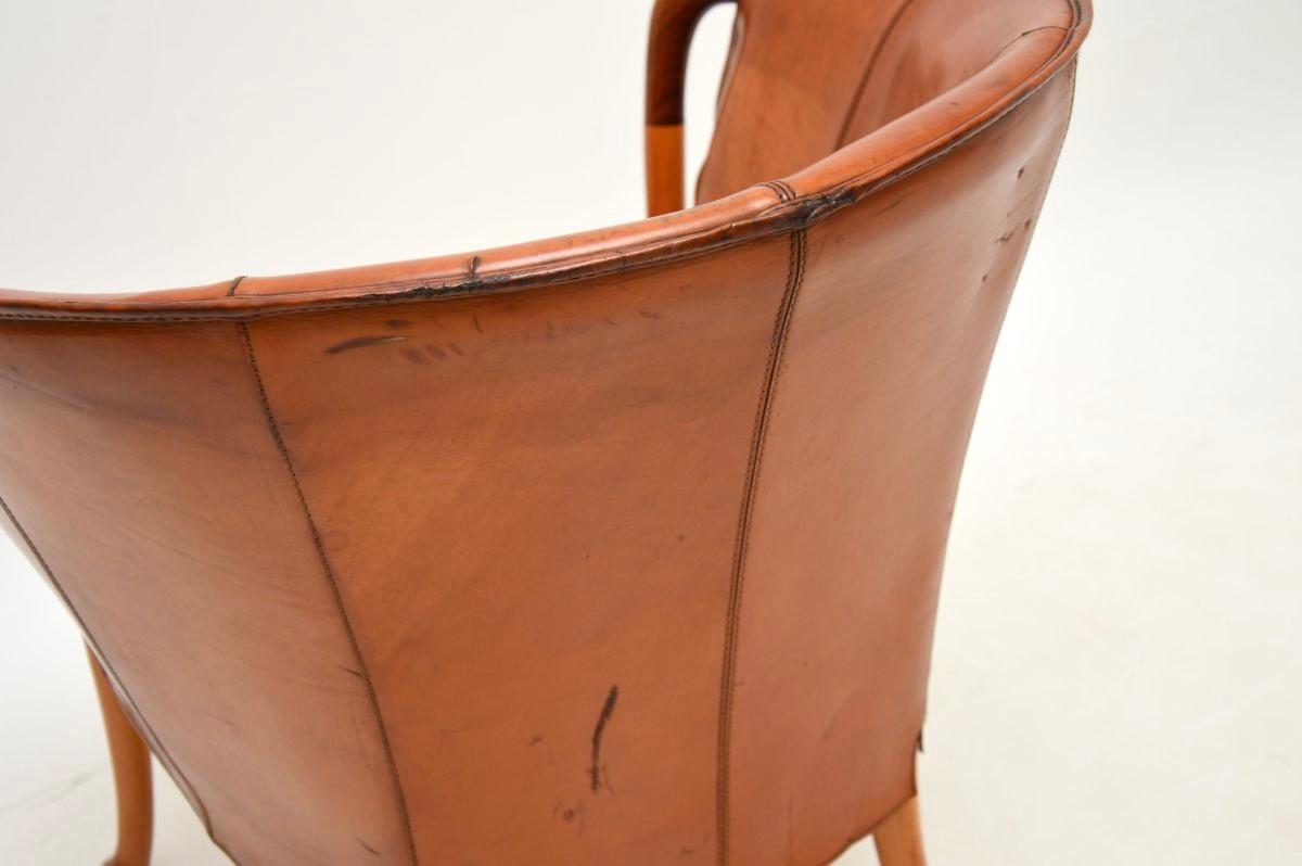 Vintage Italian Leather Armchair by Georgetti Progetti For Sale 7