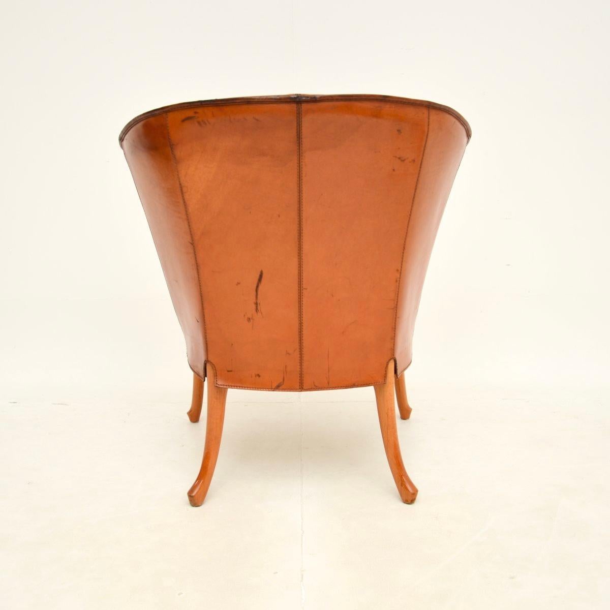 Vintage Italian Leather Armchair by Georgetti Progetti For Sale 1