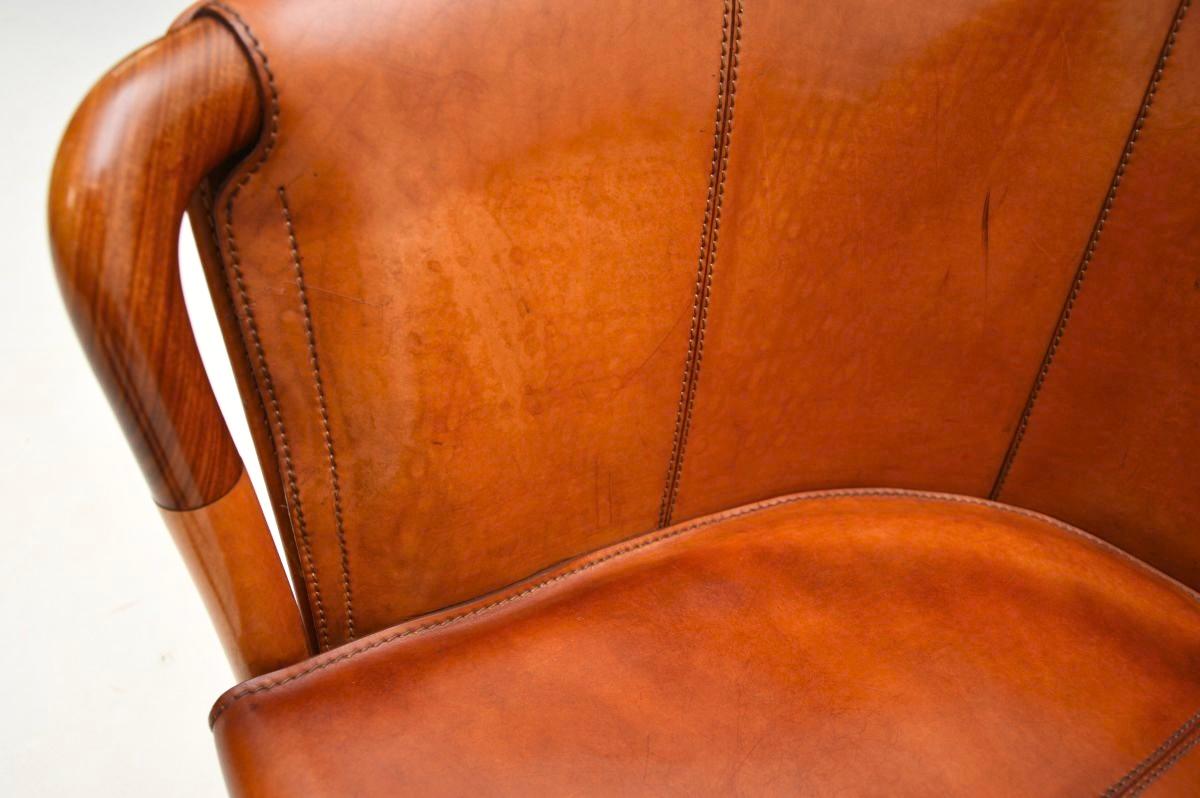 Vintage Italian Leather Armchair by Georgetti Progetti For Sale 2