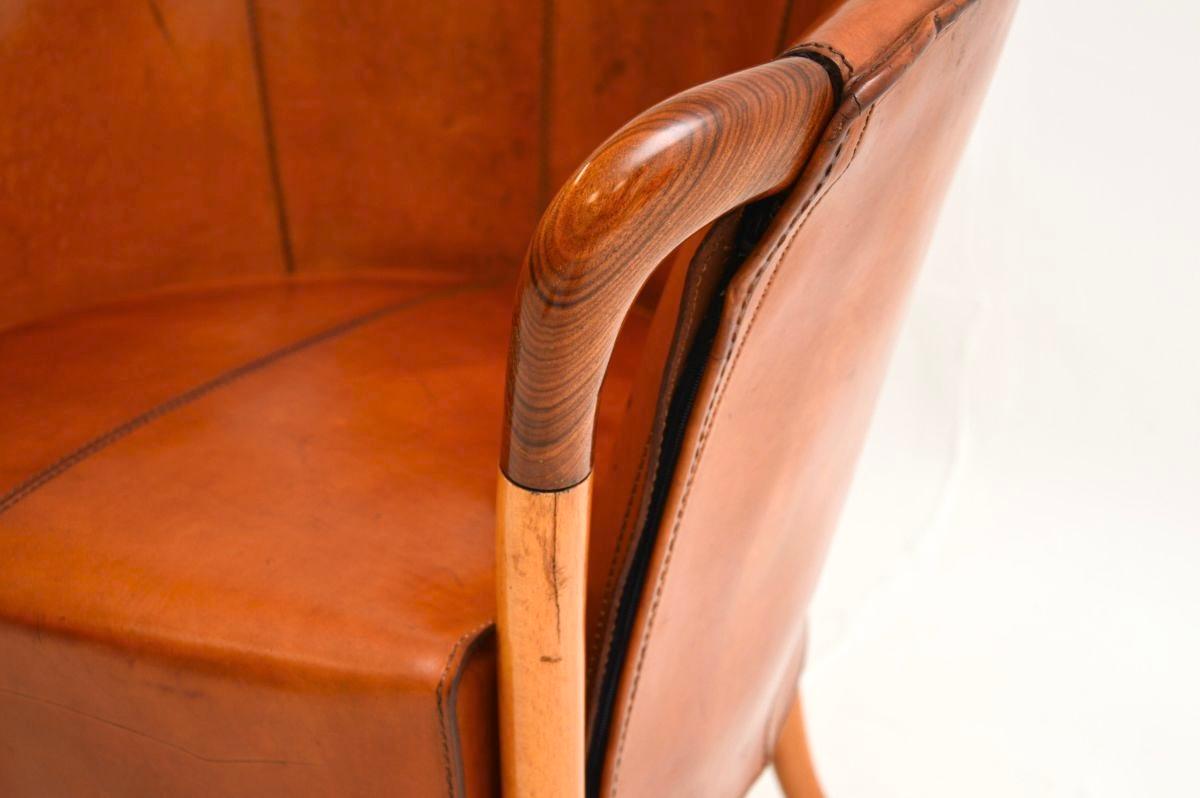 Vintage Italian Leather Armchair by Georgetti Progetti For Sale 3