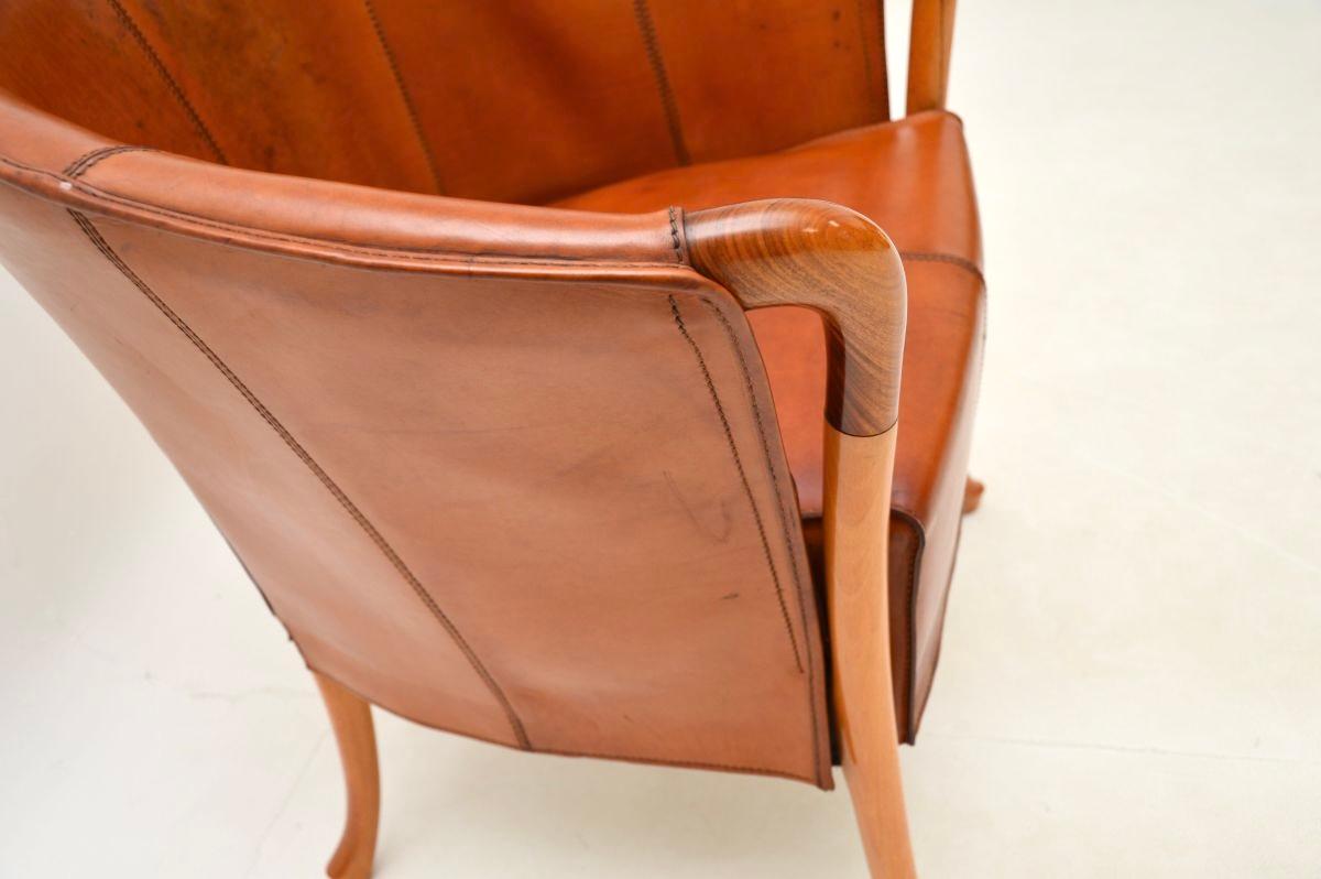 Vintage Italian Leather Armchair by Georgetti Progetti For Sale 4