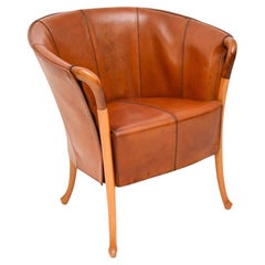 Sillón de cuero italiano vintage de Georgetti Progetti