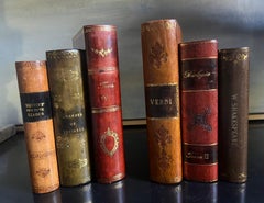 Serre-livres en cuir italien vintage - Lot de 2