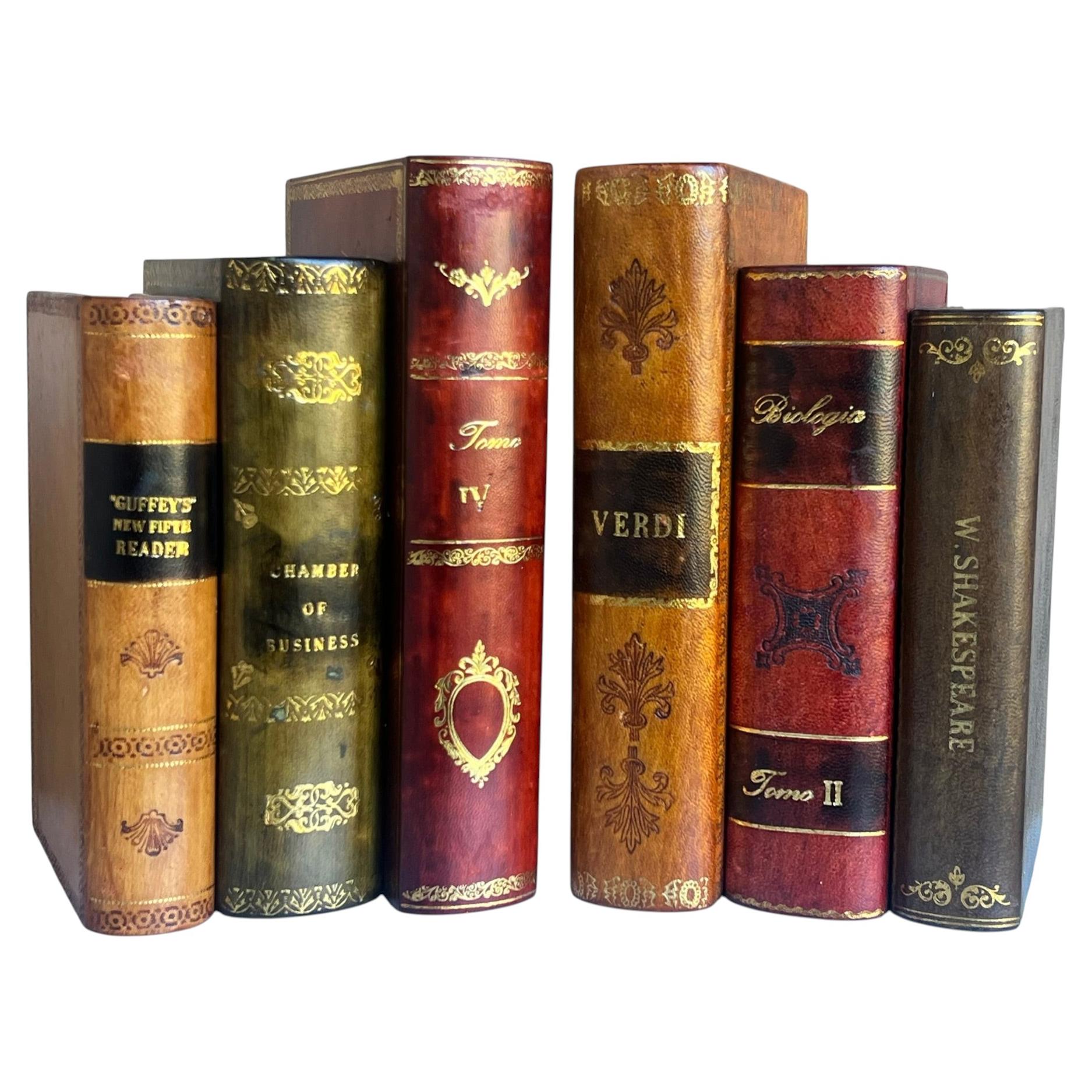 Vintage Italian Leather Bookends-Set of 2