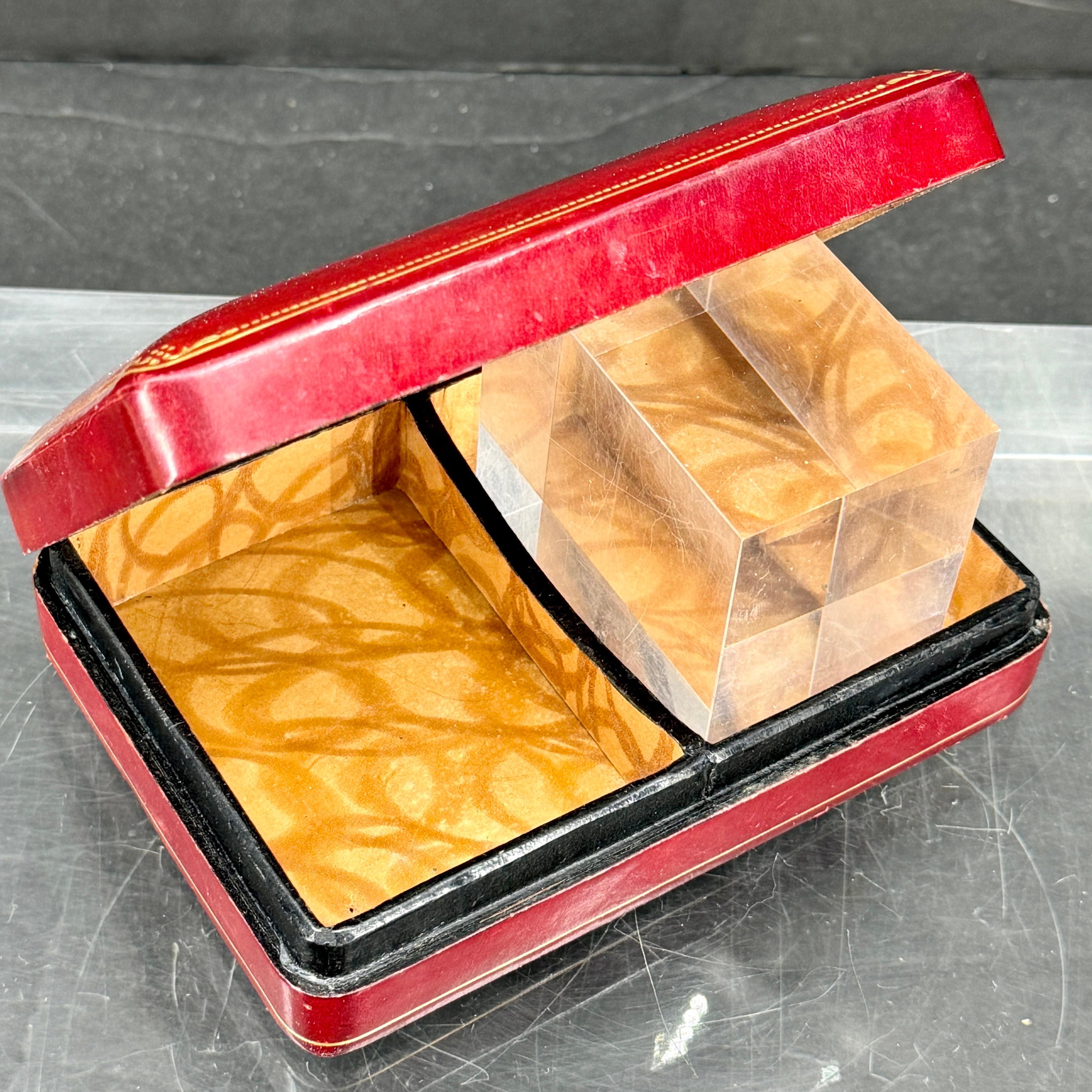 Vintage Italian Leather Box for Two Deck of Cards For Sale 6