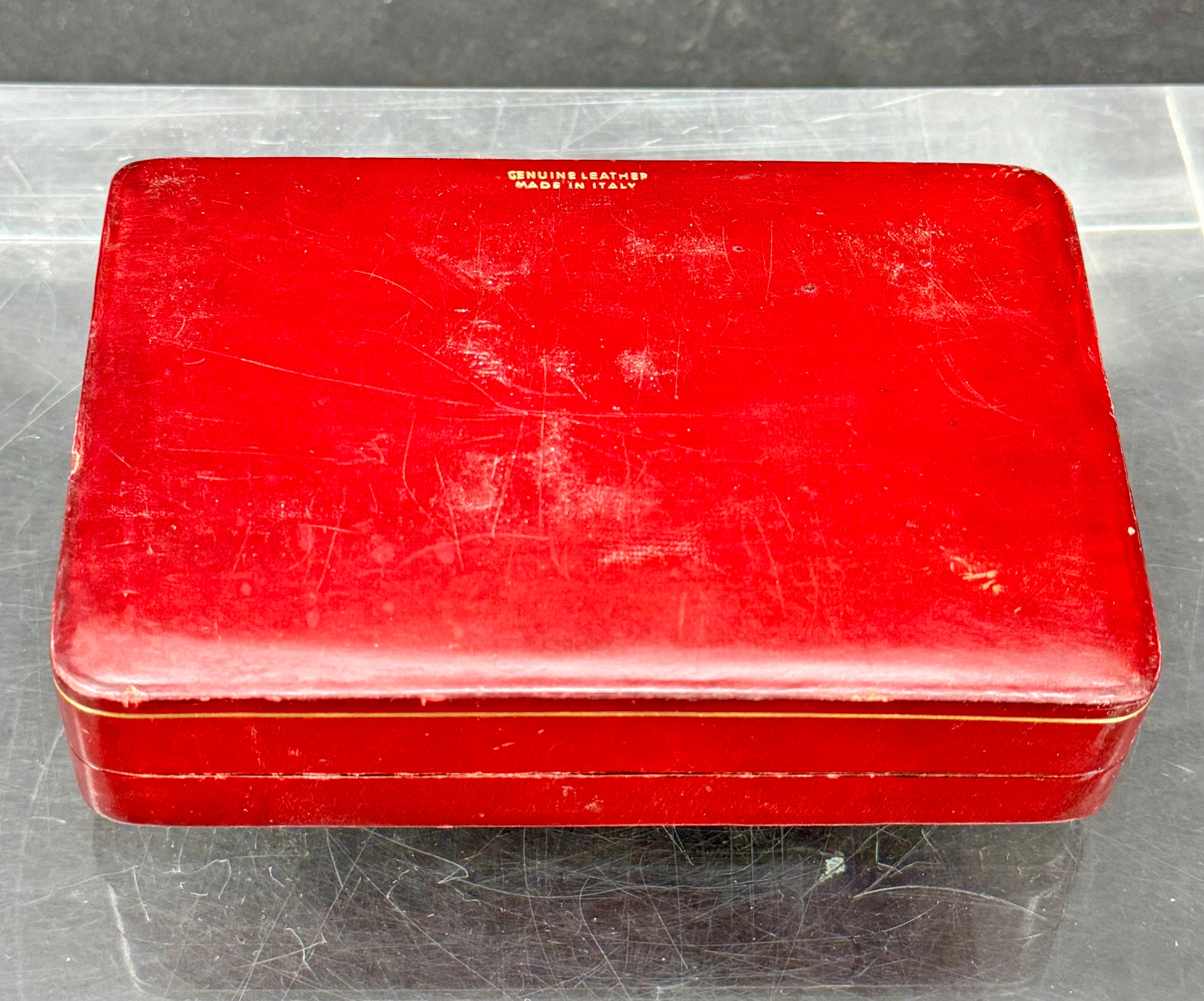 Vintage Italian Leather Box for Two Deck of Cards For Sale 9