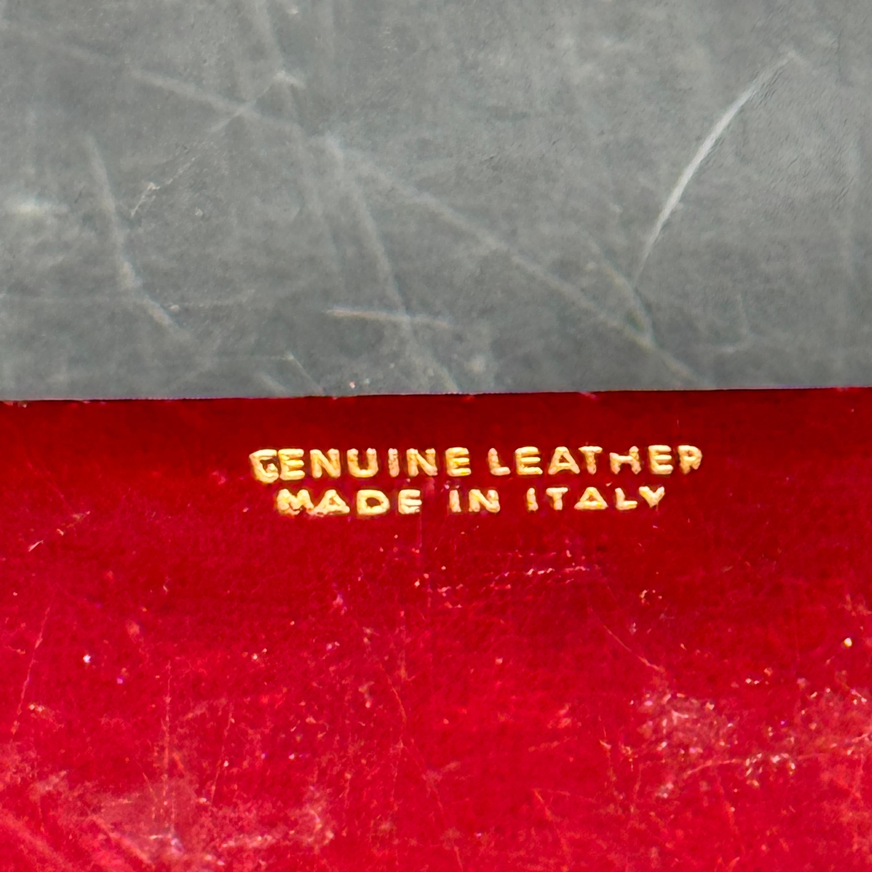 Vintage Italian Leather Box for Two Deck of Cards For Sale 2