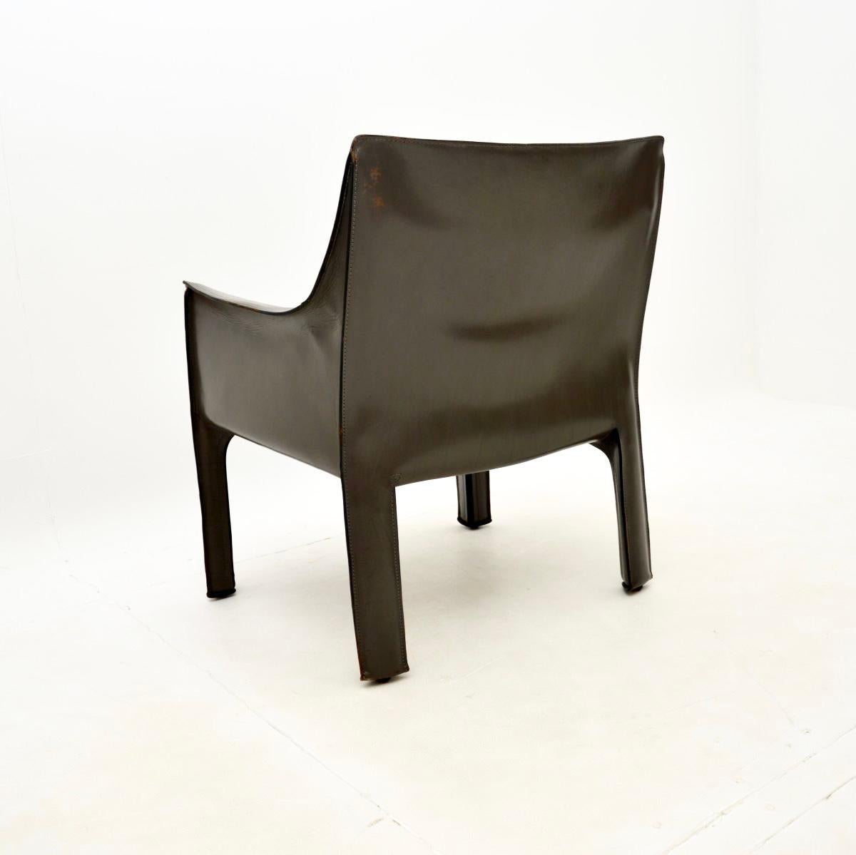 Sillón CAB de cuero italiano vintage de Mario Bellini en Bueno estado para la venta en London, GB