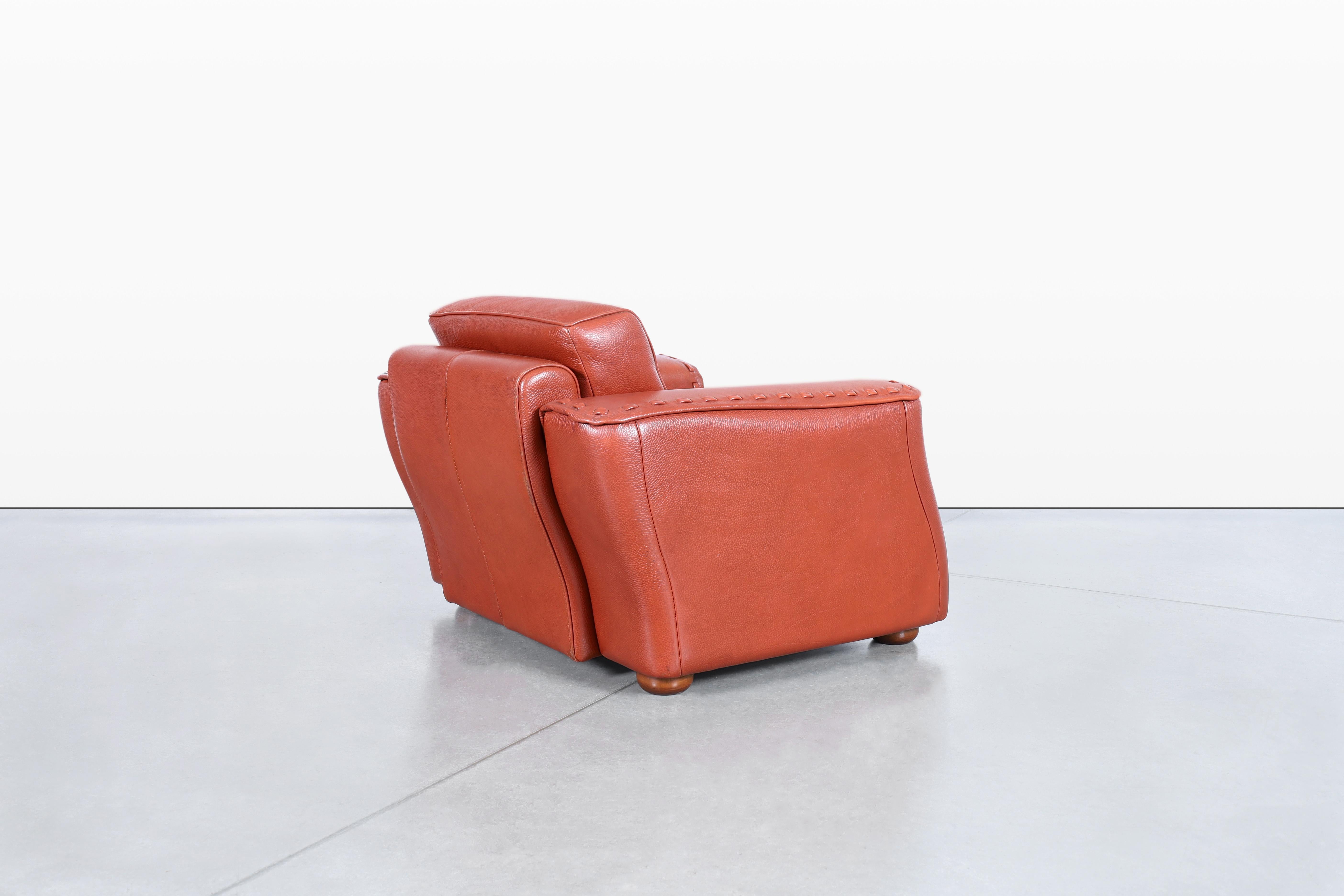 Vintage Italian Leather Club Chairs by Formenti For Sale 6