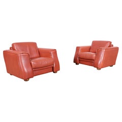 Vintage Italian Leather Club Chairs by Formenti