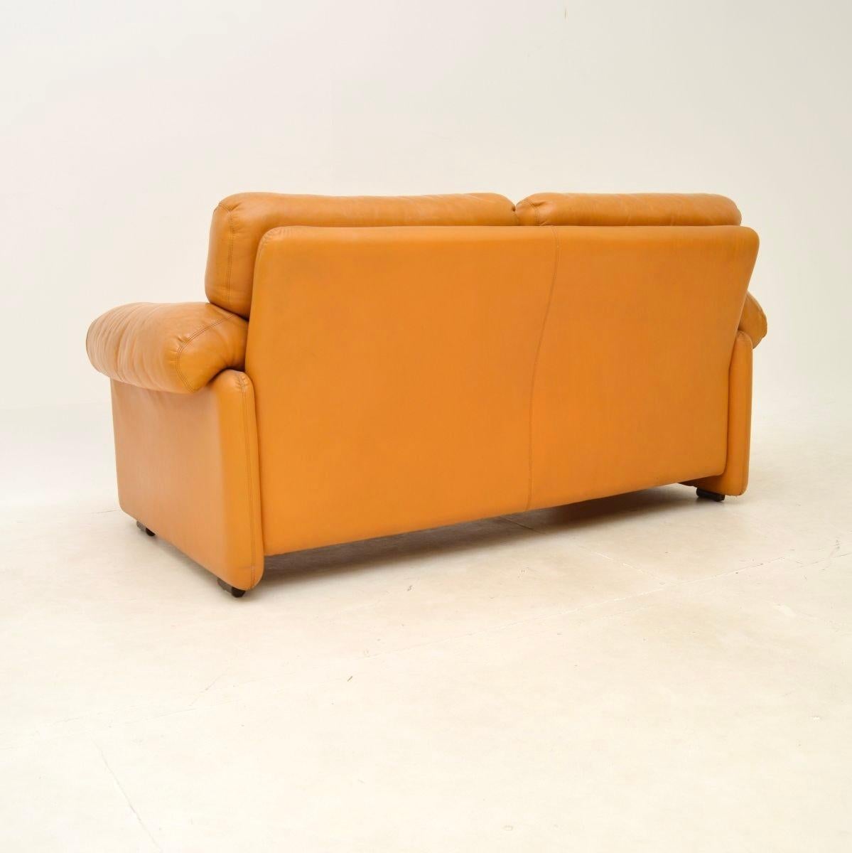 Vintage Italian Leather Coronado Sofa and Stool by C&B Italia For Sale 1