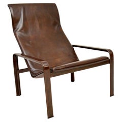 Vintage Italian Leather Golfo Dei Poeti Armchair by Matteo Grassi