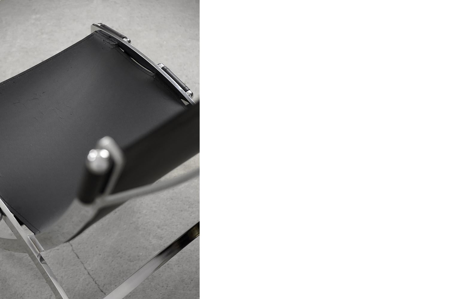 Chaise ciseaux italienne vintage en cuir intemporelle d'Antonio Citterio pour Flexform en vente 7