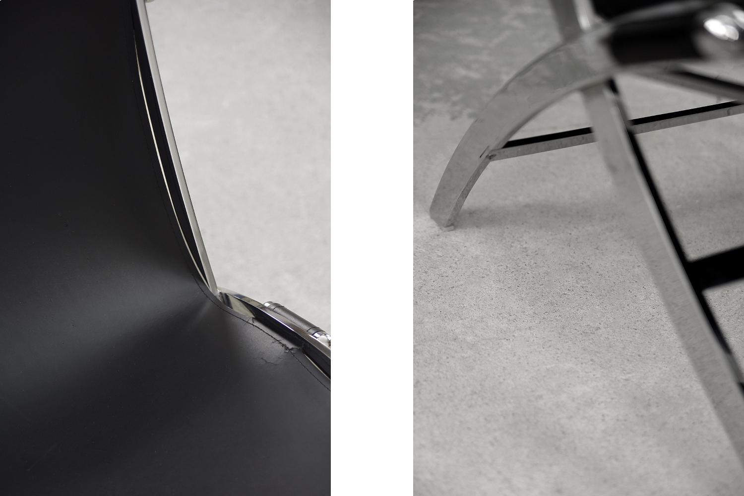 Steel Vintage Italian Leather Scissor Chair Timeless by Antonio Citterio for Flexform For Sale