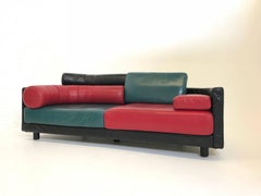 Vintage Italian Leather Sofa by Guido Faleschini for I 4 Mariani