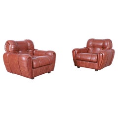 Retro Italian Leatherette Lounge Chairs