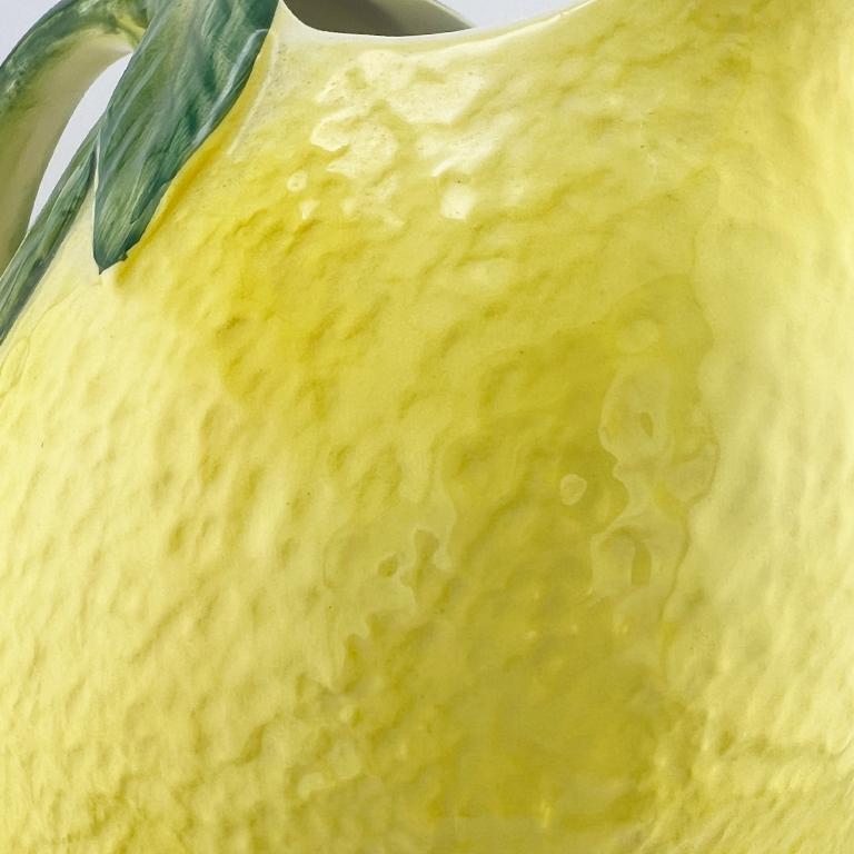 Vintage Italian Lemon Pitcher by Paradox, Handcrafted Majolica Pottery For Sale 3