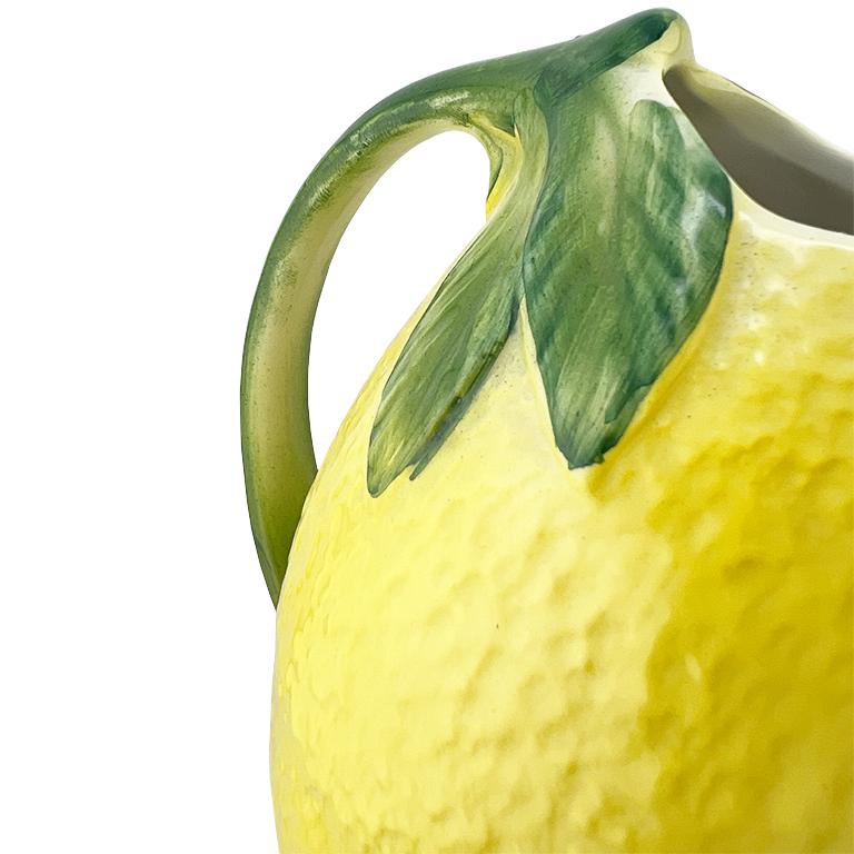 Vintage Italian Lemon Pitcher by Paradox, Handcrafted Majolica Pottery For Sale 4