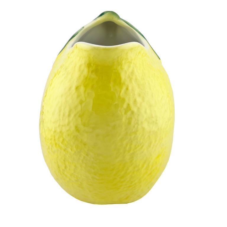 20th Century Vintage Italian Lemon Pitcher by Paradox, Handcrafted Majolica Pottery For Sale