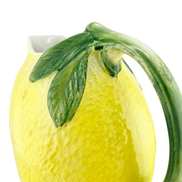 Vintage Italian Lemon Pitcher by Paradox, Handcrafted Majolica Pottery For Sale 1