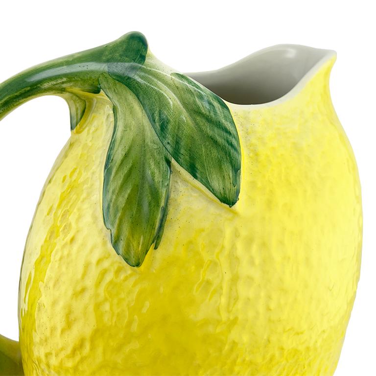 Vintage Italian Lemon Pitcher by Paradox, Handcrafted Majolica Pottery For Sale 2