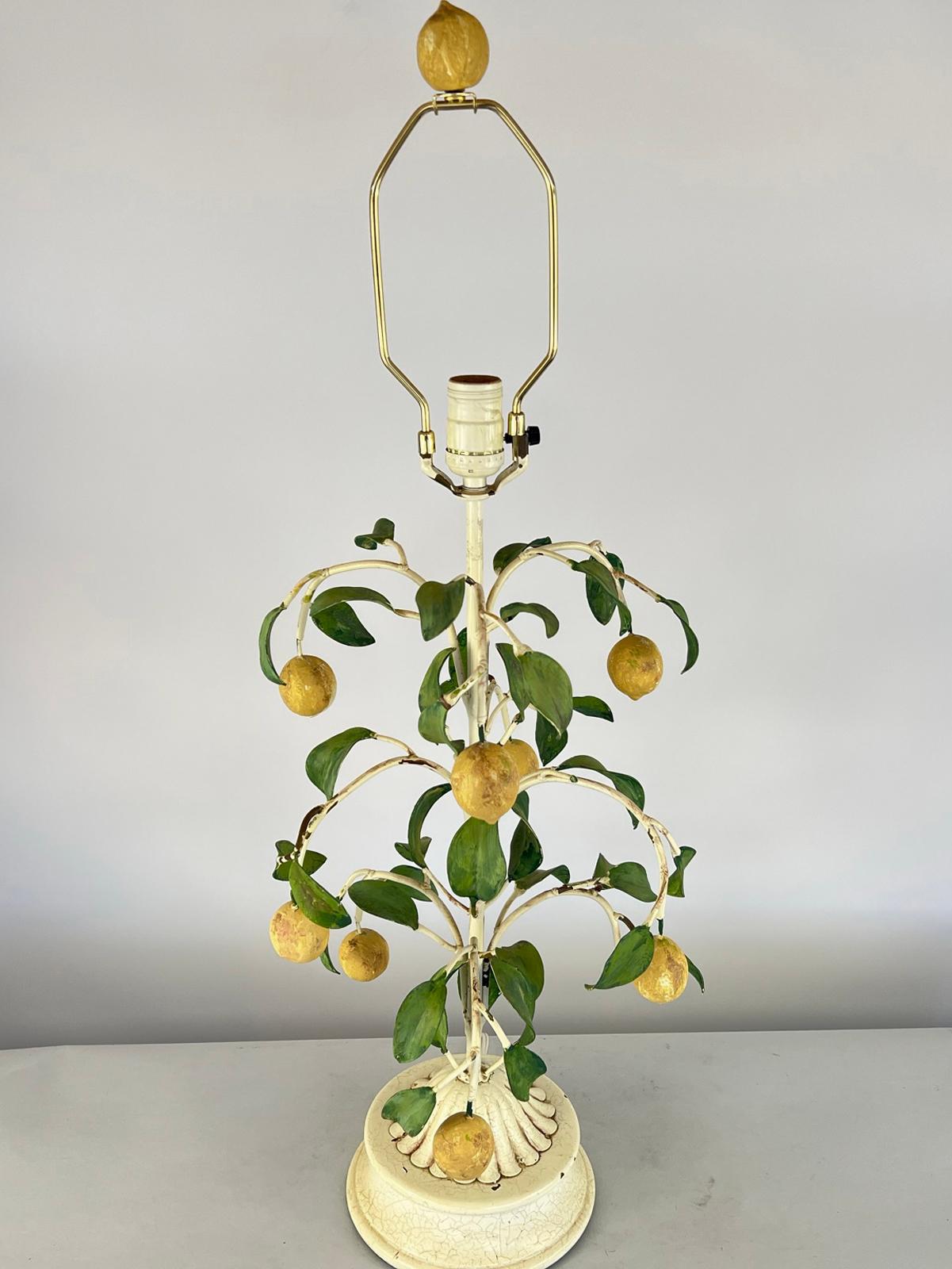 Vintage Italian Lemon Tree Table Lamp For Sale 4