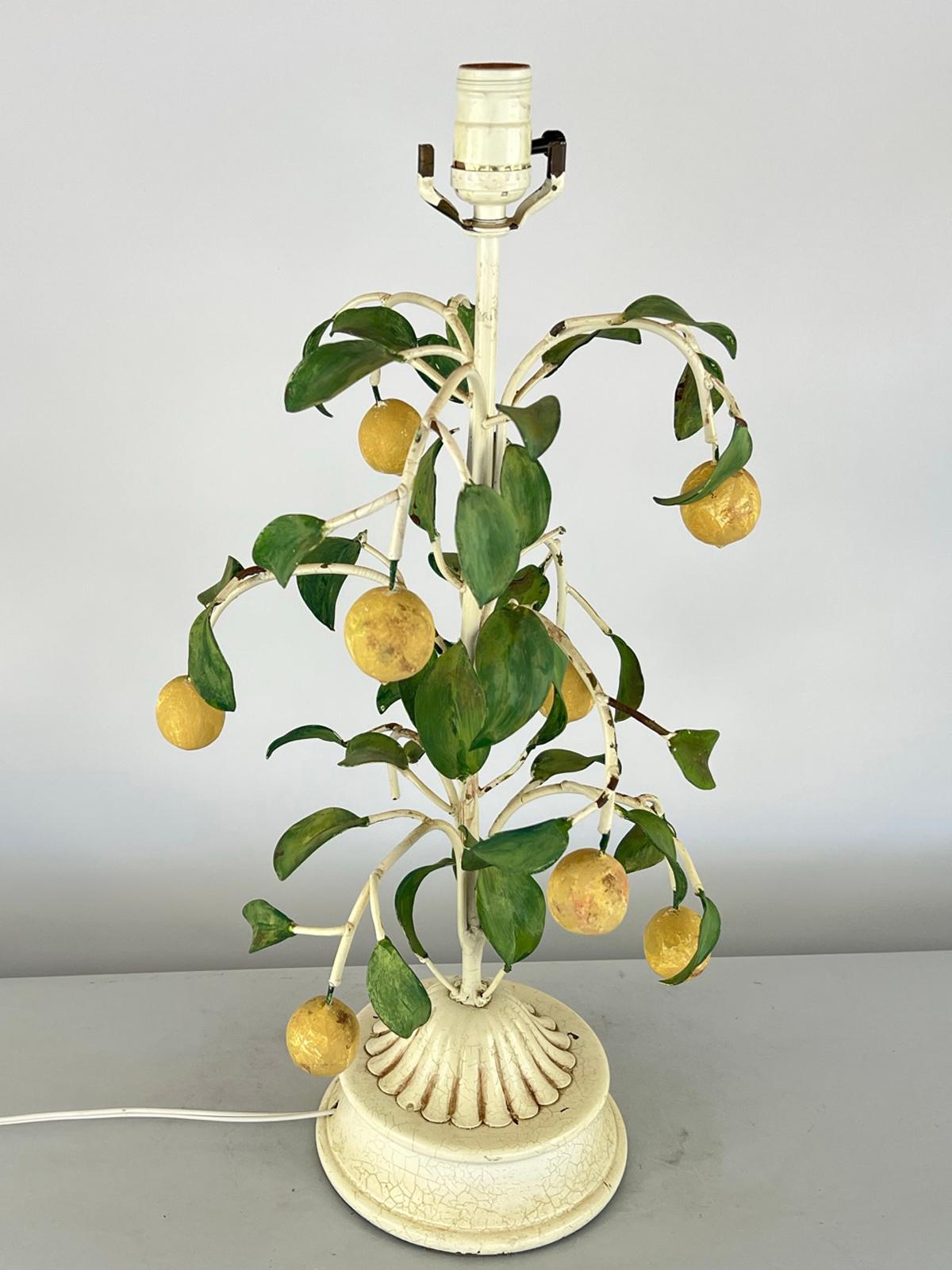 Polychromé Lampe de bureau italienne vintage en forme d'arbre à citron en vente