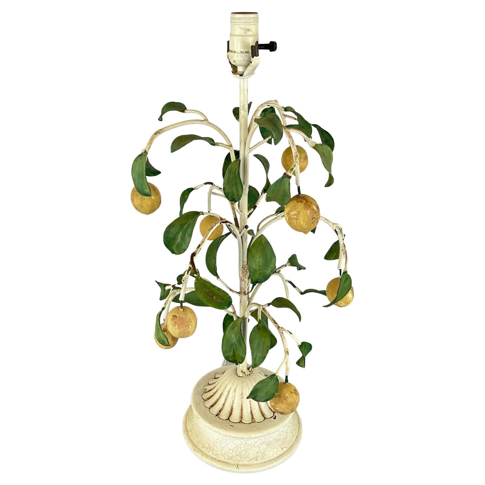 Vintage Italian Lemon Tree Table Lamp For Sale
