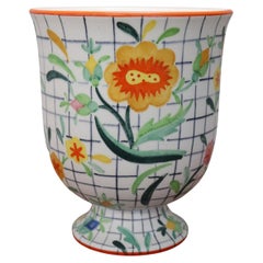 Vintage Italian Lenci Hand Painted Ceramic Vase 1930s