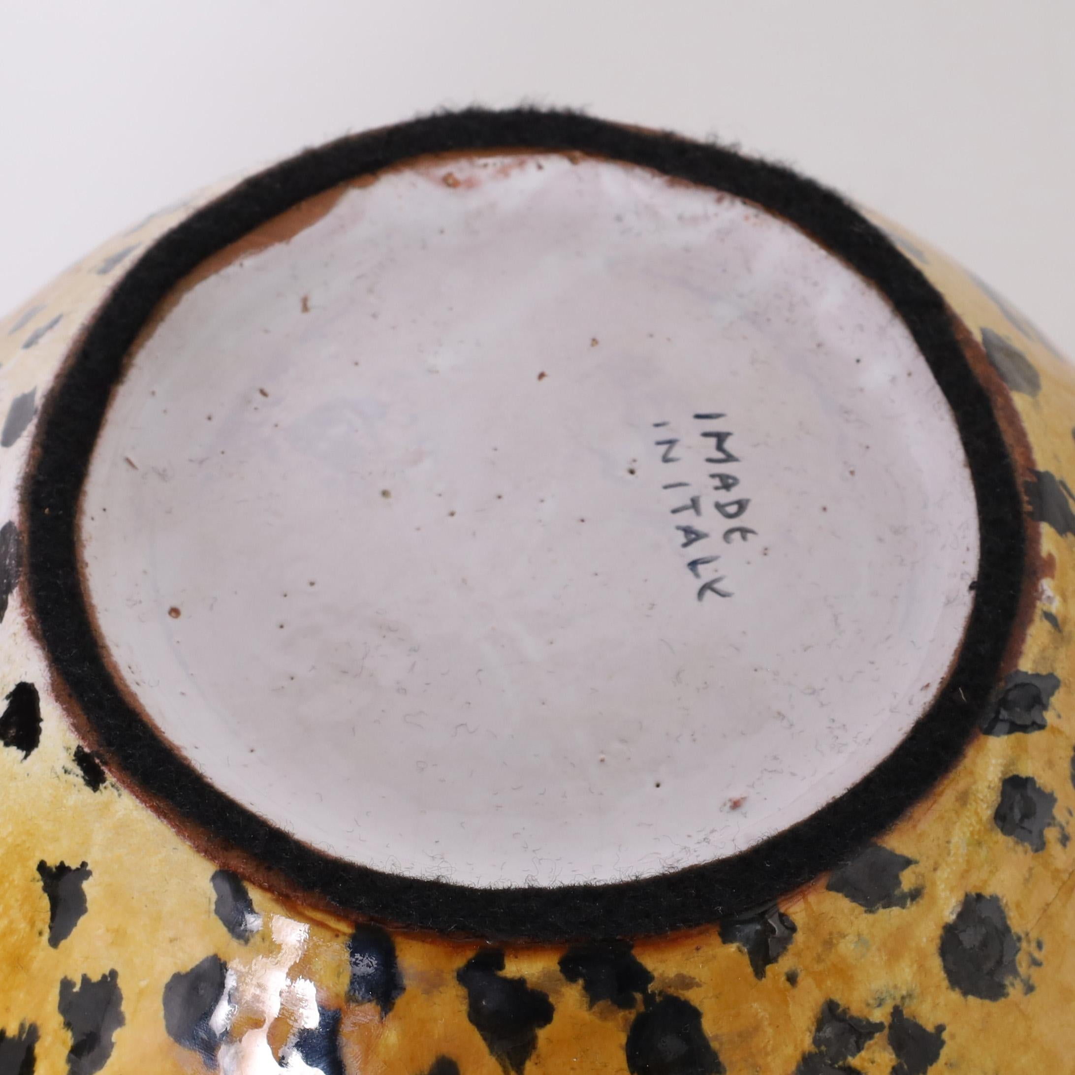 20th Century Vintage Italian Leopard Head Bowl For Sale