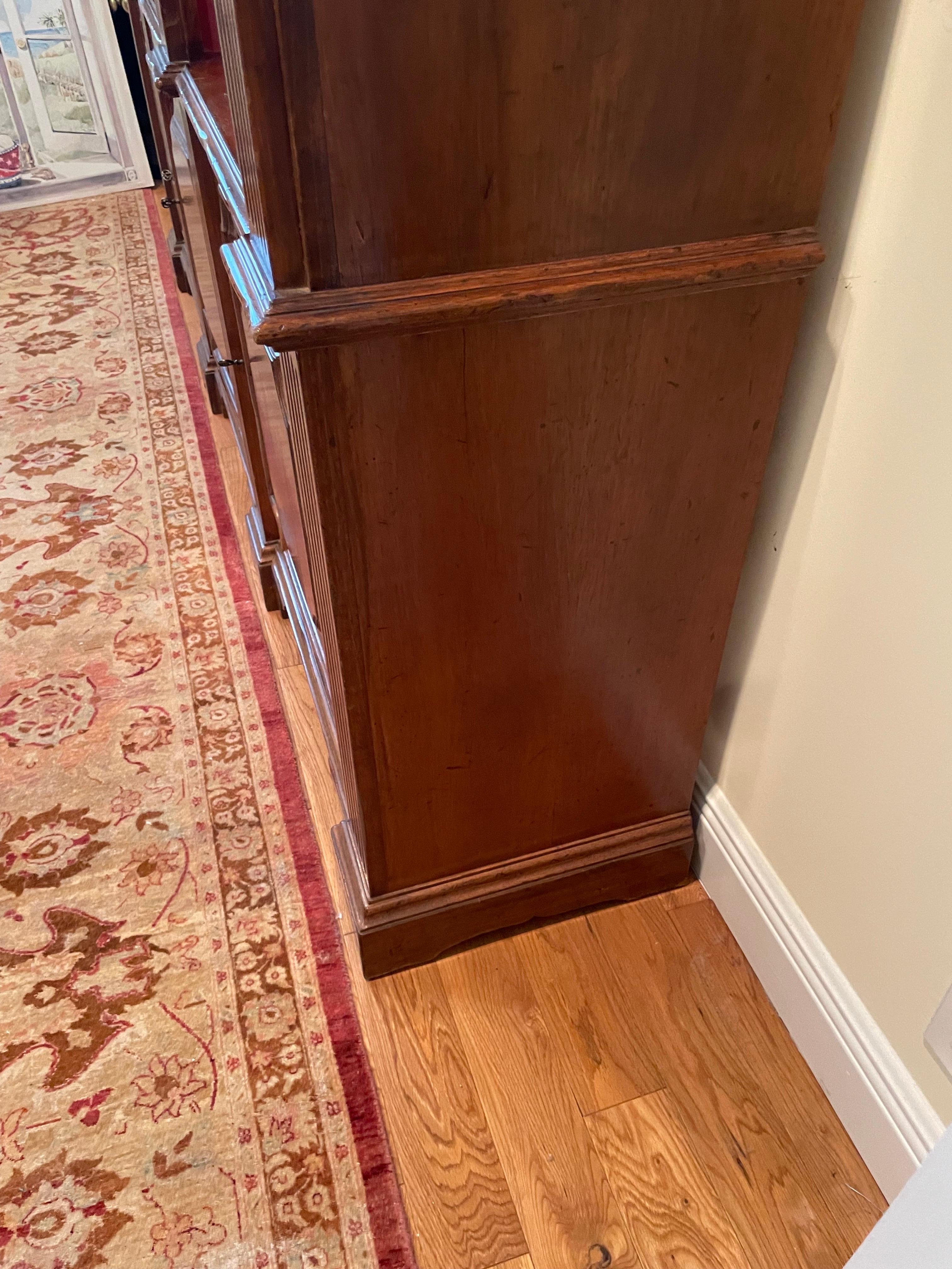 Walnut Vintage Italian Library Cabinet For Sale