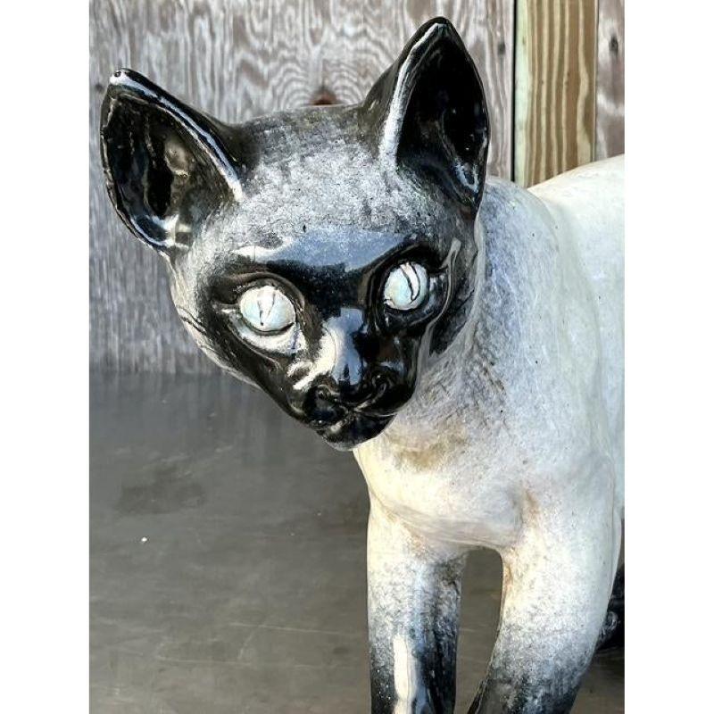 Mid-Century moderno Vintage By Gatto Siamese a grandezza naturale in vendita
