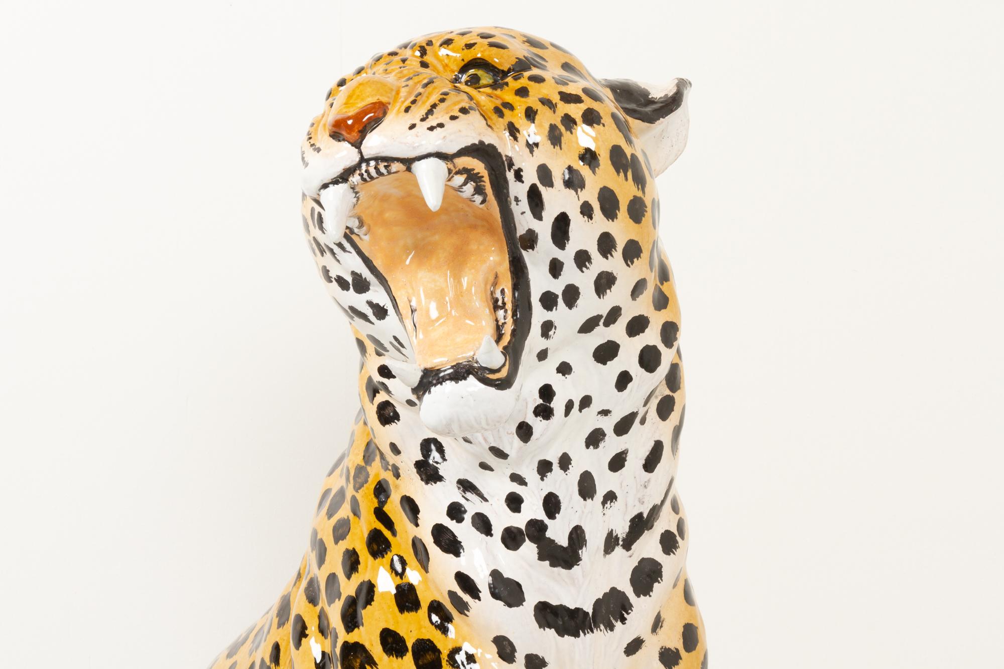 Vintage Italian Life-Size Terracotta Leopard, 1960s 2