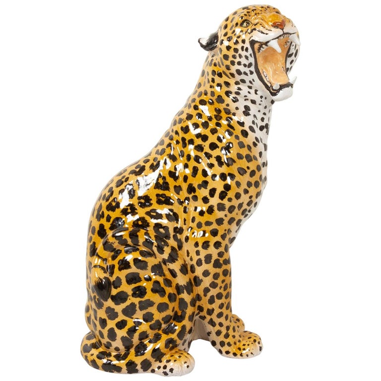 Vintage Italian Life-Size Terracotta Leopard, 1960s at 1stDibs 