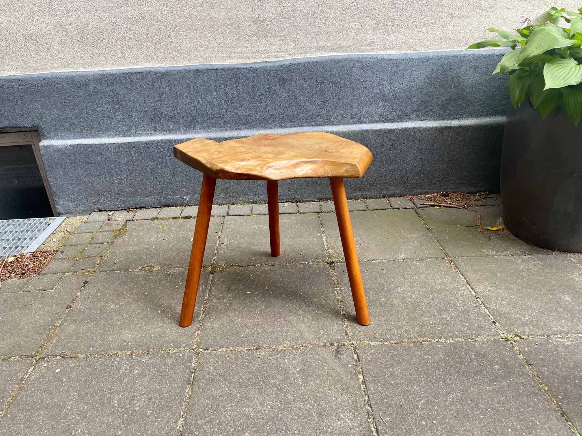 20th Century Vintage Italian Live Edge Side Table or Stool in Chestnut Oak For Sale