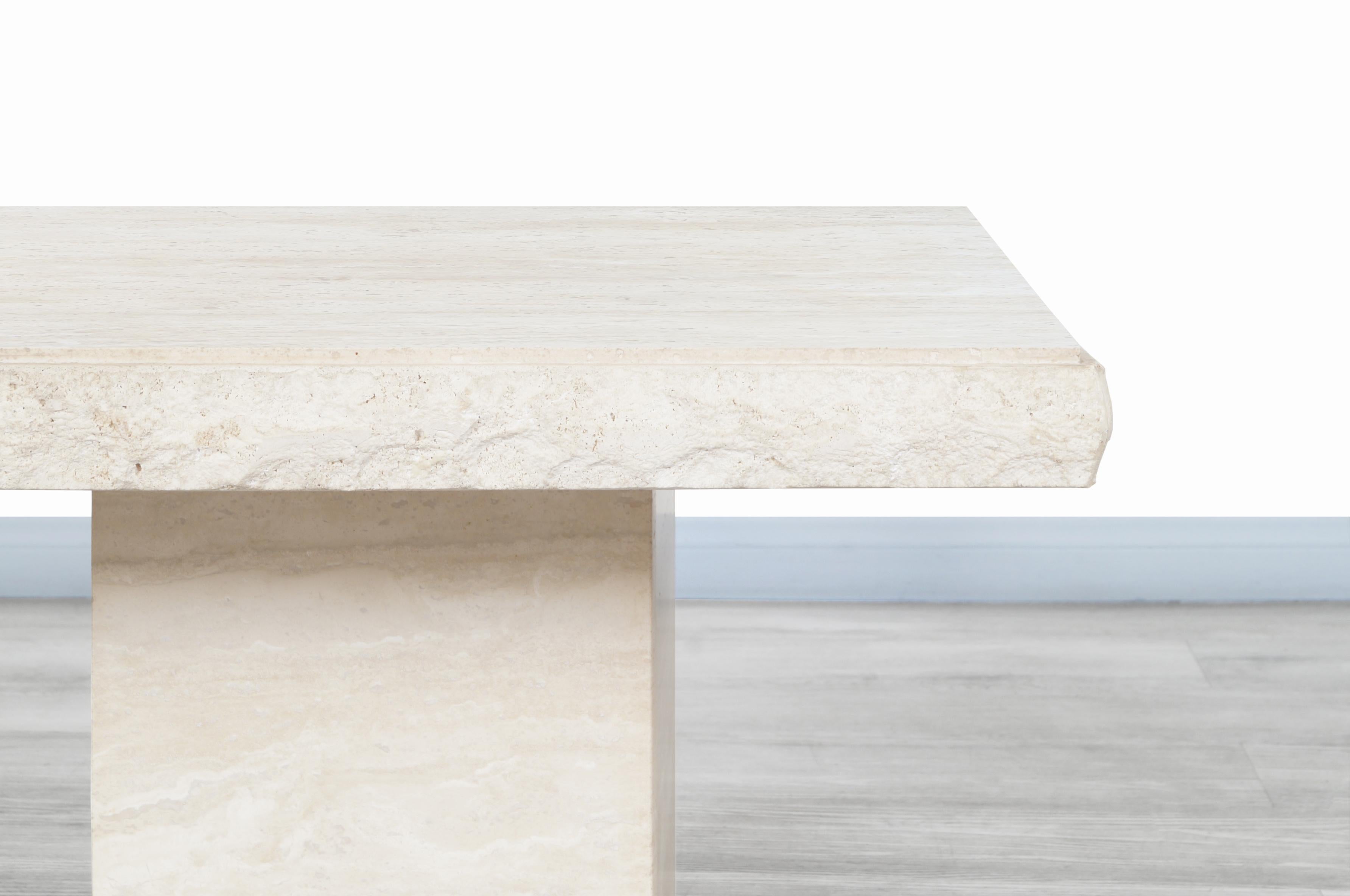 Vintage Italian Live Edge Travertine Side Tables 2