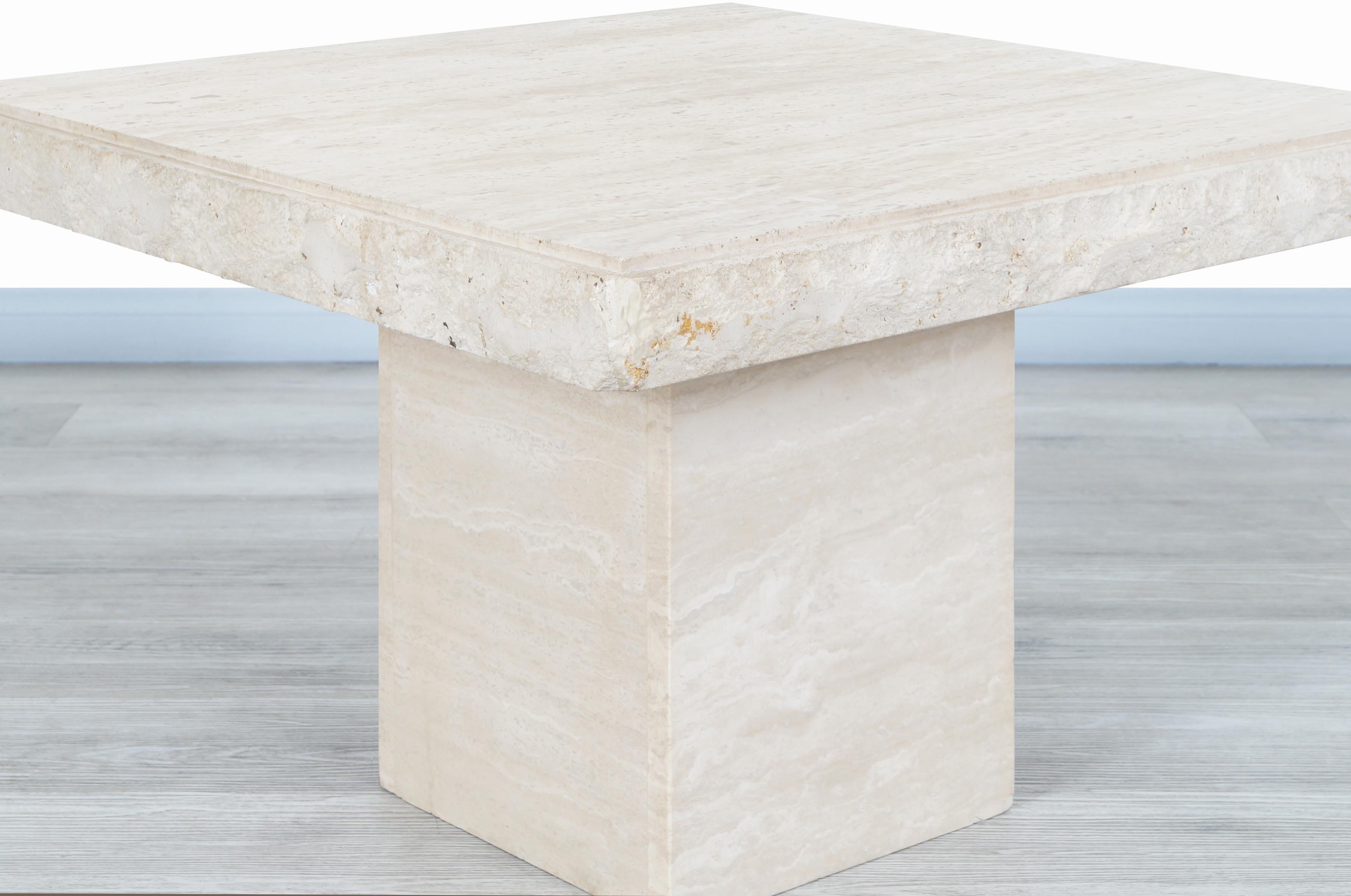 Vintage Italian Live Edge Travertine Side Tables 4