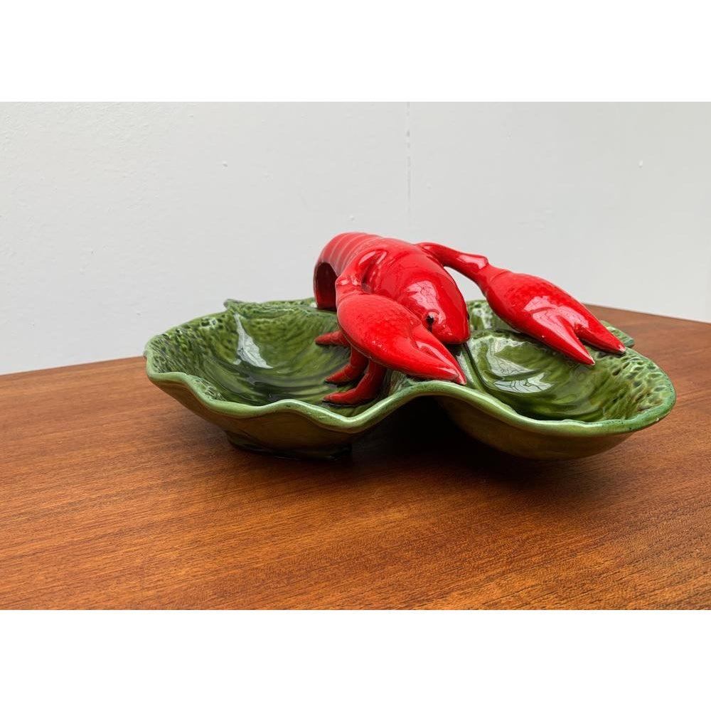 20ième siècle Sculpture italienne de bol en poterie de homard, années 1980 en vente