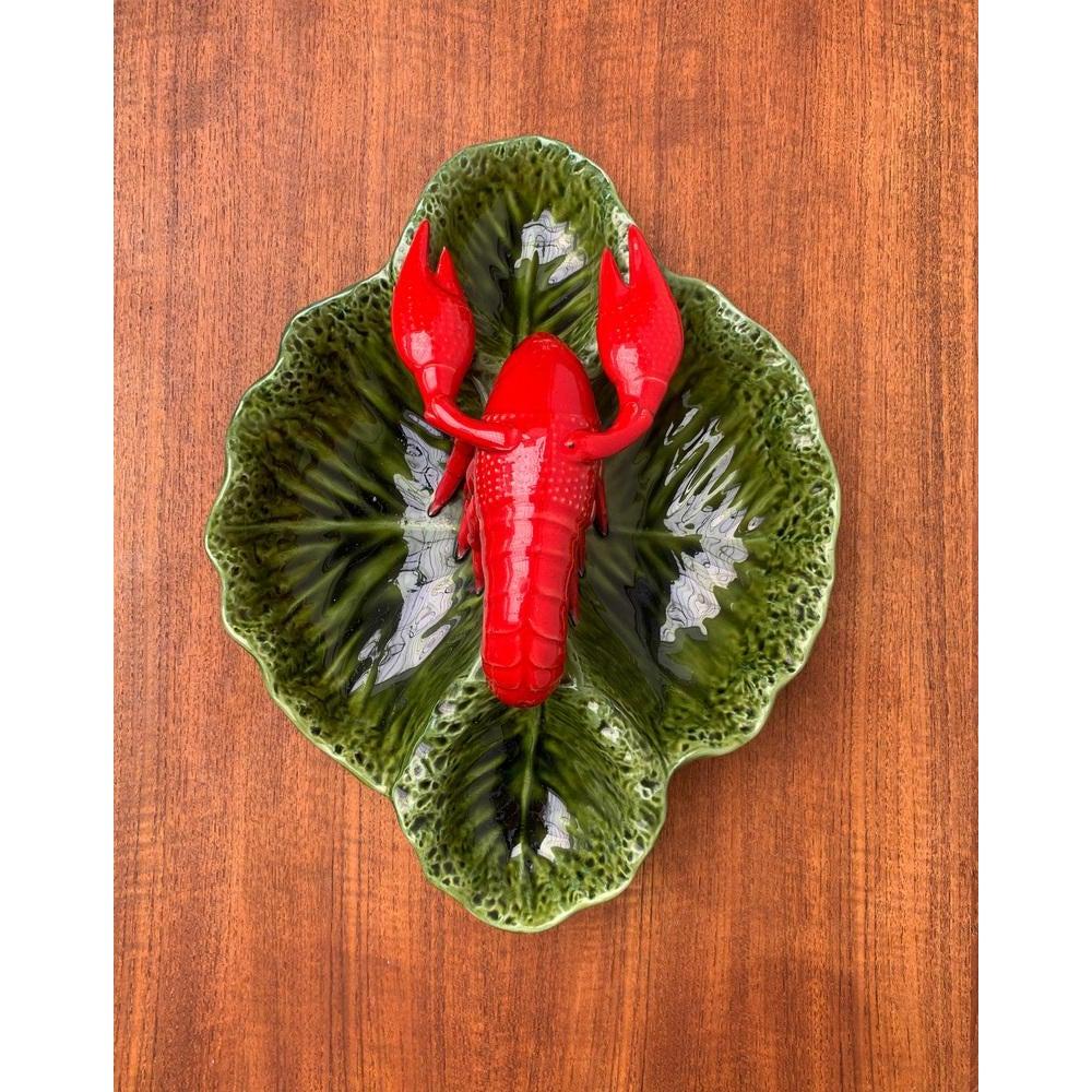 Céramique Sculpture italienne de bol en poterie de homard, années 1980 en vente