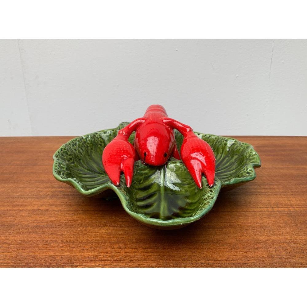 Sculpture italienne de bol en poterie de homard, années 1980 en vente 1
