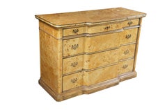 Vintage Italian Louis XVI Style Birdseye Maple Commode Chest of Drawers Console