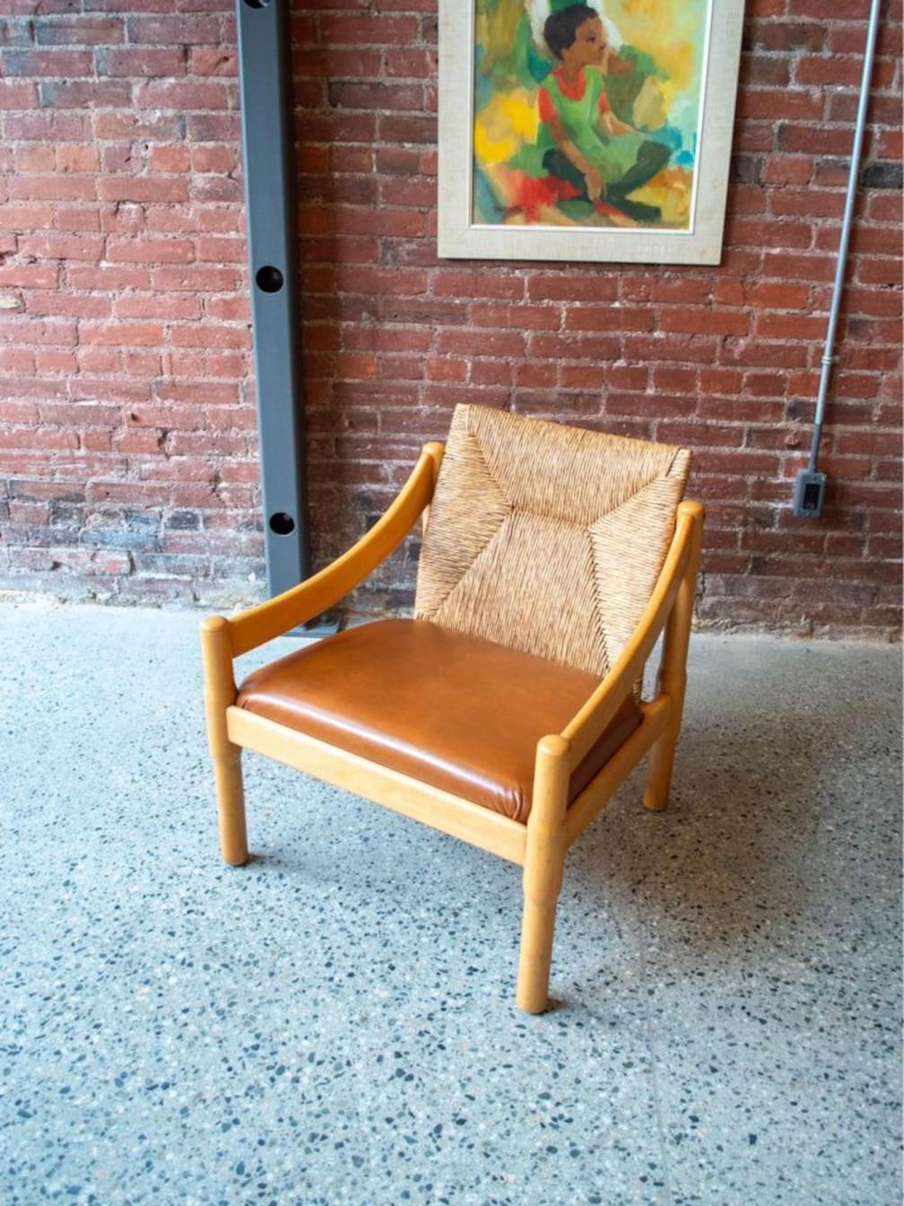 Mid-Century Modern Vintage Italian Lounge Chair by Vico Magistretti For Sale