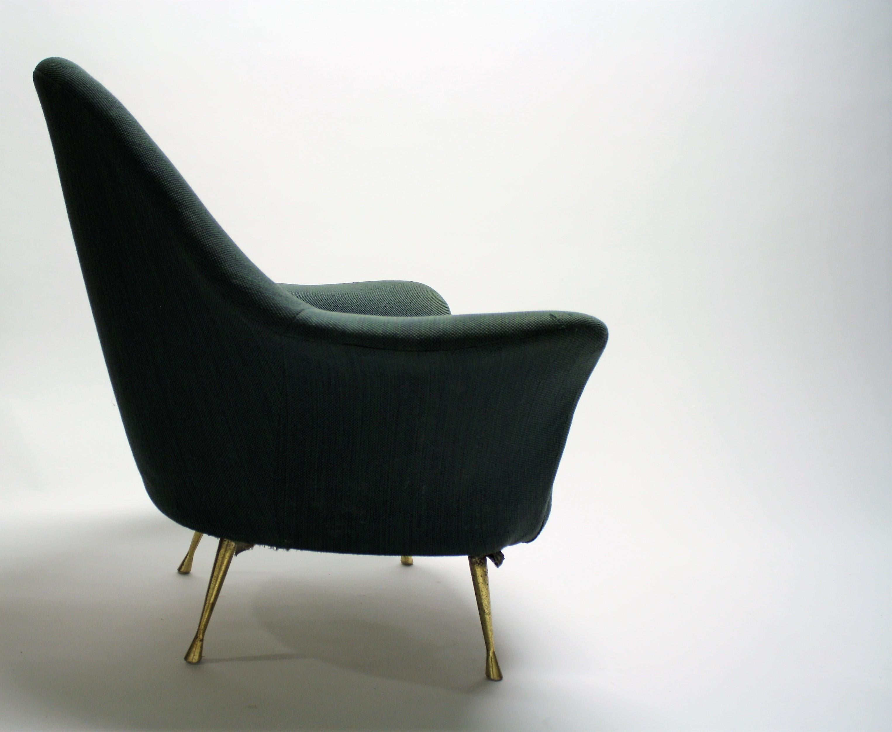 Mid-20th Century Vintage Italian Lounge Chair or Club Chair, 1950s