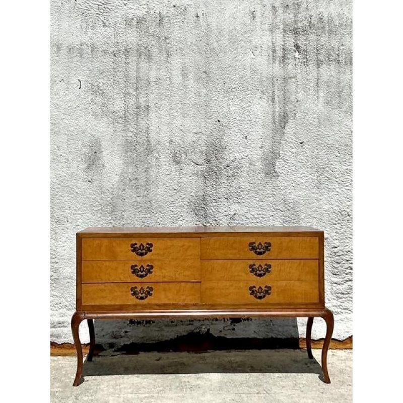Hollywood Regency Vintage Italian Low Chest of Drawers in vendita