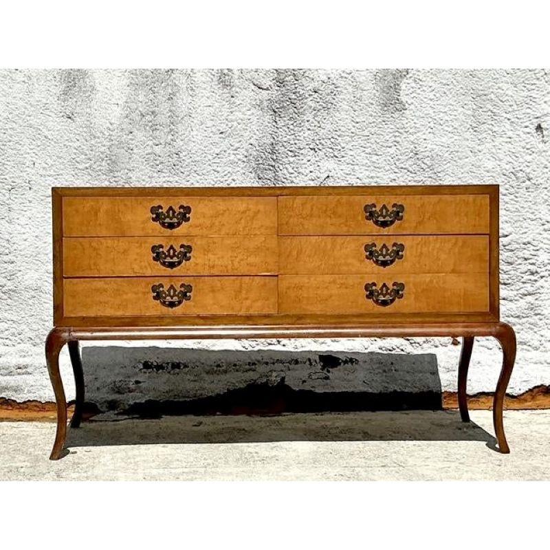 Metallo Vintage Italian Low Chest of Drawers in vendita