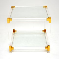Vintage Italian Lucite and Glass Coffee / Side Table