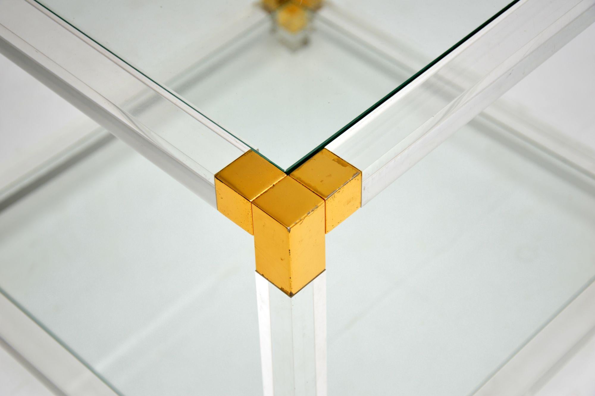 Vintage Italian Lucite and Glass Coffee / Side Table In Good Condition For Sale In London, GB